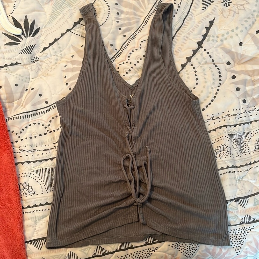 Soft, tie front crop top
